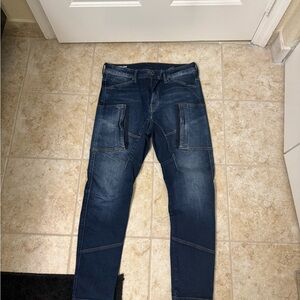G-Star Blue Relaxed Jeans with Distressed Details
